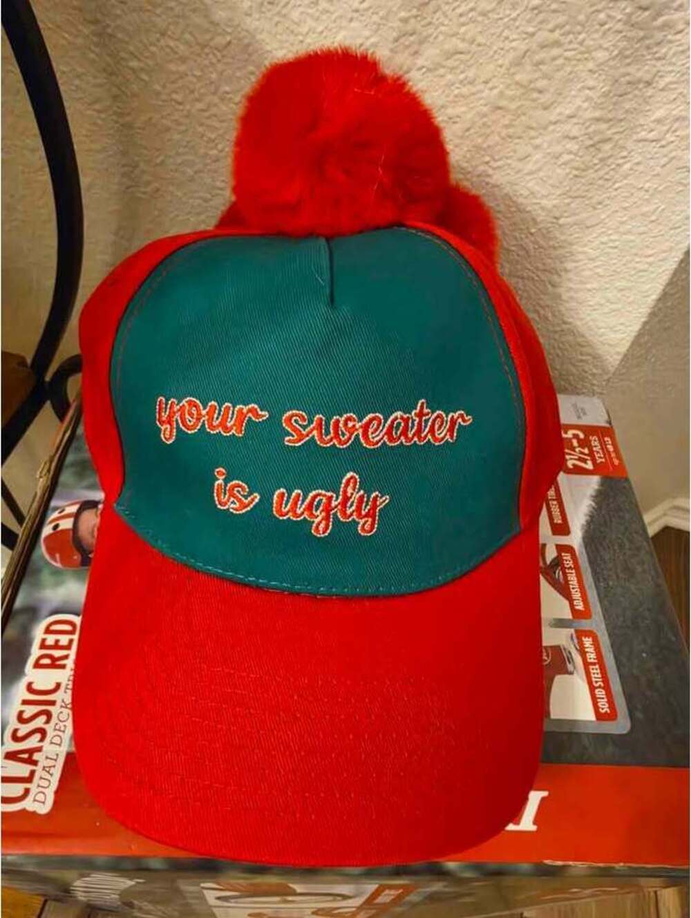 Your Sweater Is Ugly Pom-Pom Baseball Cap